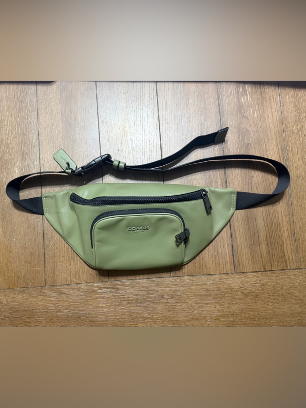 COACH Racer Olive Green Leather Belt Bag